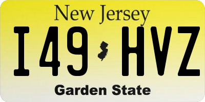 NJ license plate I49HVZ