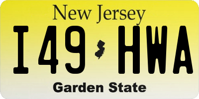 NJ license plate I49HWA