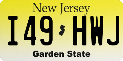 NJ license plate I49HWJ