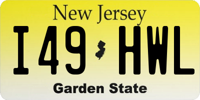 NJ license plate I49HWL