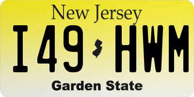 NJ license plate I49HWM