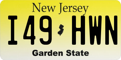 NJ license plate I49HWN
