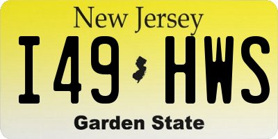 NJ license plate I49HWS