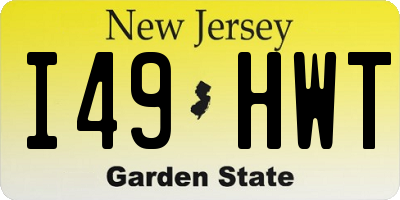 NJ license plate I49HWT