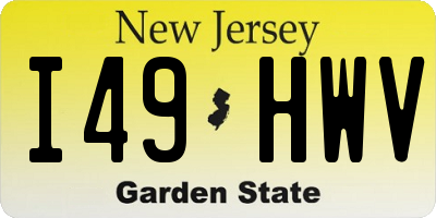 NJ license plate I49HWV