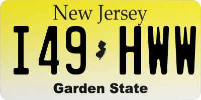 NJ license plate I49HWW