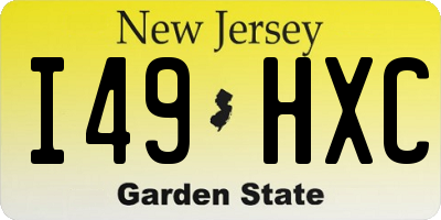 NJ license plate I49HXC