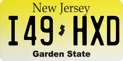 NJ license plate I49HXD