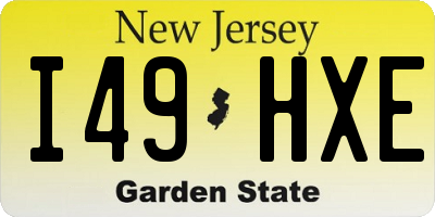 NJ license plate I49HXE