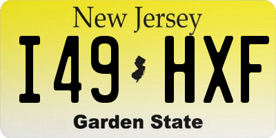 NJ license plate I49HXF