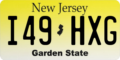 NJ license plate I49HXG