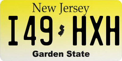 NJ license plate I49HXH