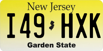 NJ license plate I49HXK