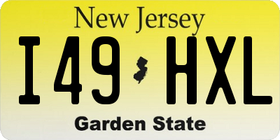 NJ license plate I49HXL