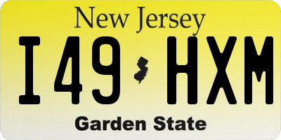 NJ license plate I49HXM