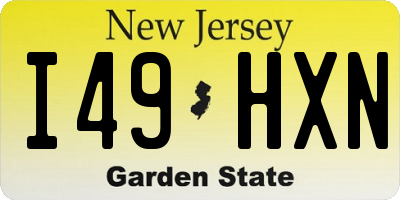 NJ license plate I49HXN