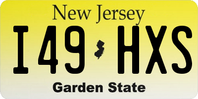 NJ license plate I49HXS