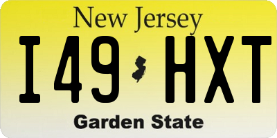 NJ license plate I49HXT