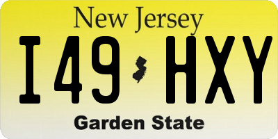 NJ license plate I49HXY