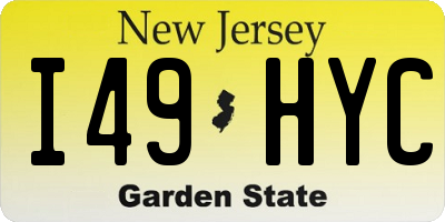 NJ license plate I49HYC
