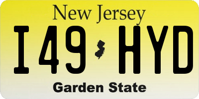 NJ license plate I49HYD