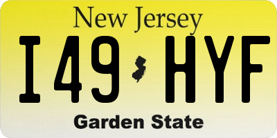 NJ license plate I49HYF