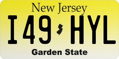 NJ license plate I49HYL