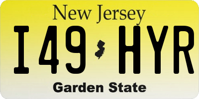 NJ license plate I49HYR