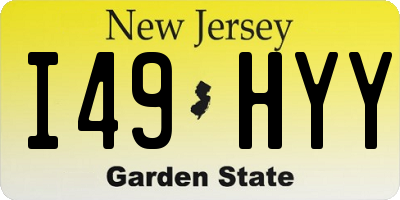 NJ license plate I49HYY
