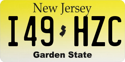 NJ license plate I49HZC