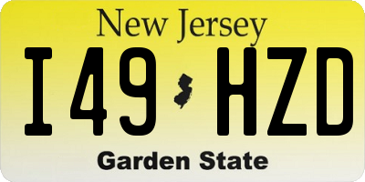 NJ license plate I49HZD