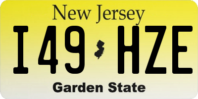 NJ license plate I49HZE