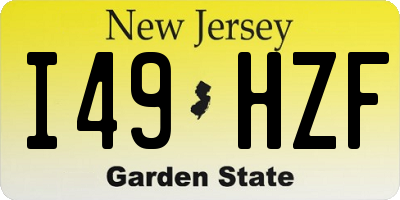 NJ license plate I49HZF