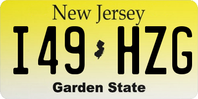 NJ license plate I49HZG