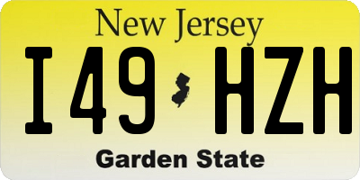NJ license plate I49HZH