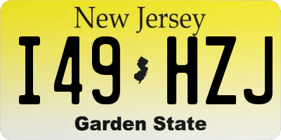 NJ license plate I49HZJ