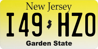 NJ license plate I49HZO