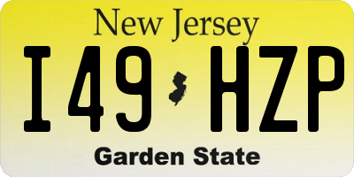 NJ license plate I49HZP