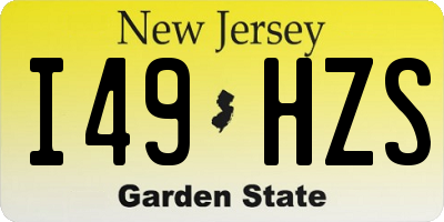 NJ license plate I49HZS