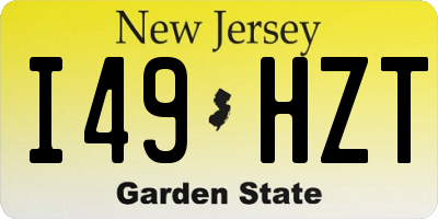 NJ license plate I49HZT