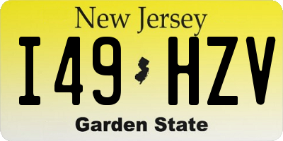 NJ license plate I49HZV
