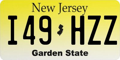 NJ license plate I49HZZ