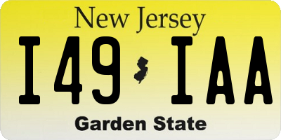 NJ license plate I49IAA