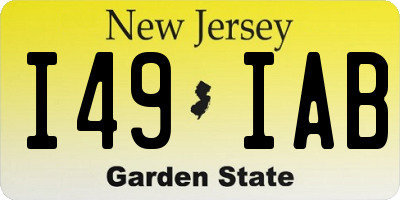 NJ license plate I49IAB