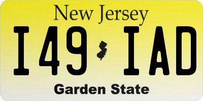 NJ license plate I49IAD