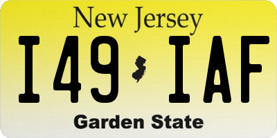 NJ license plate I49IAF
