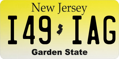 NJ license plate I49IAG