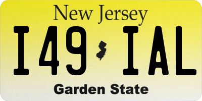 NJ license plate I49IAL