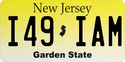 NJ license plate I49IAM