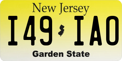 NJ license plate I49IAO
